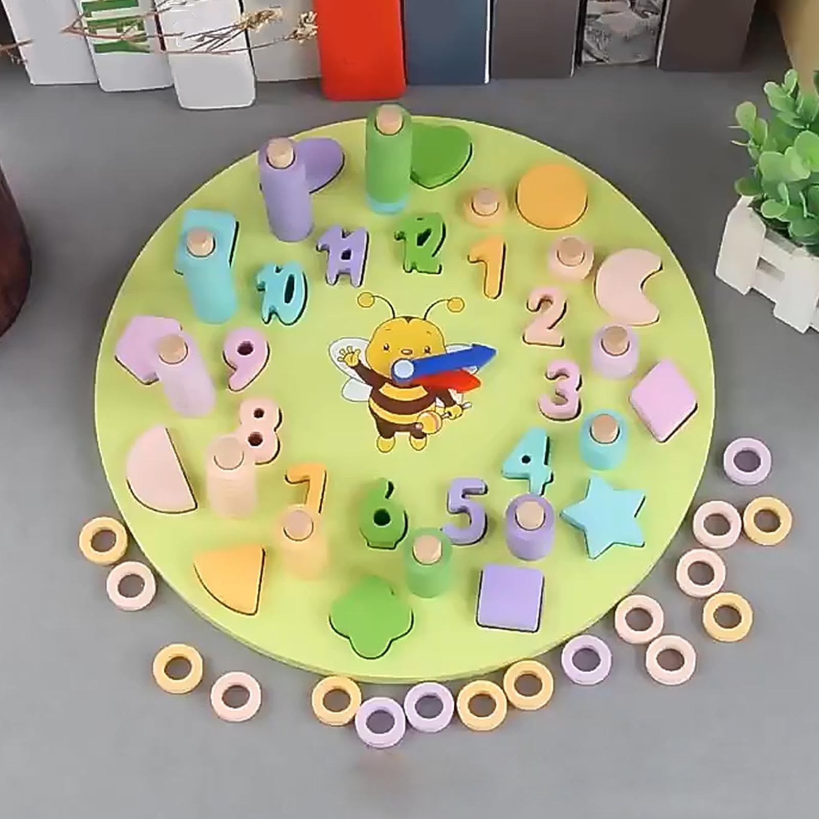 Reloj Educativo, Reloj de Juguete - Juego de emparejamiento de | Formas numéricas de Reloj de Aprendizaje Todo en 1 - Reloj Color Número Matemáticas Material didáctico, Actividades de