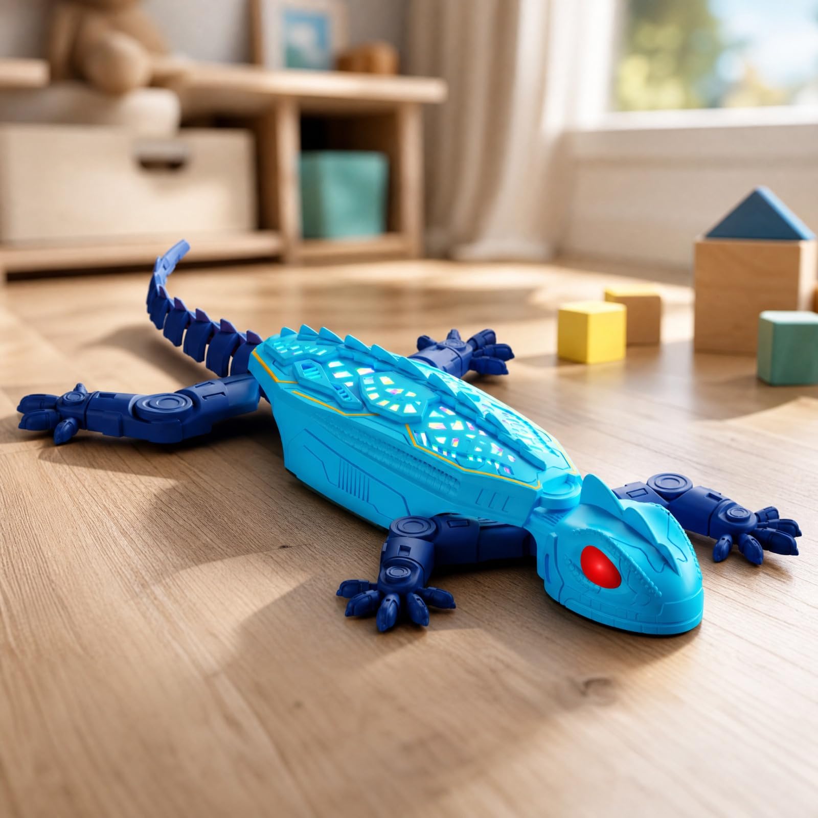 RC Wall Climbing Gecko Toy, Rechargeable Robot Lizard with LED Lights, Low Noise Robotic Gecko with Multiple Light Modes, Interactive Wall Crawler Toy for Kids & Cat Entertainment Gift