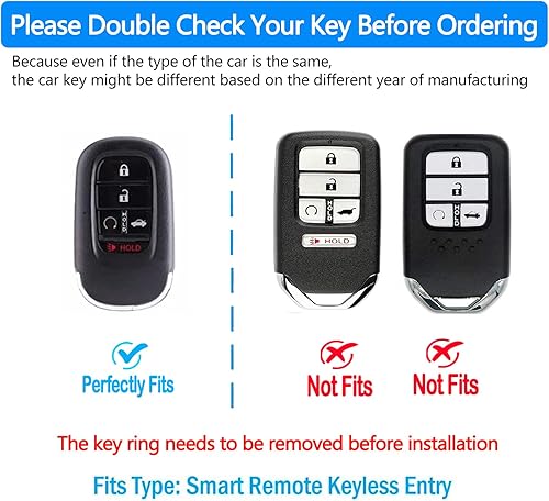 Miniatura 2 de Tukellen Funda para llavero Honda, funda de protección completa de TPU suave premium para Honda Civic Accord Smart 5 botones 2022 (blanco)