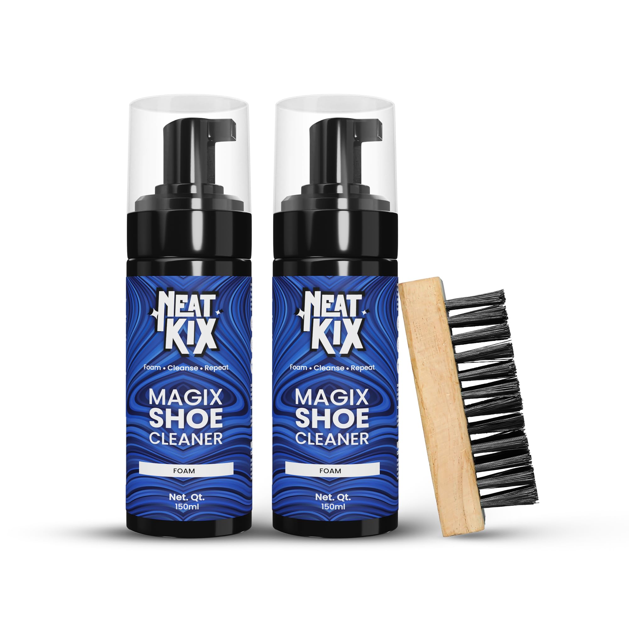 NEATKIX MagiX Shoe Cleaner Kit (150ml x2) & 1 Medium Bristle Sneaker Cleaning Brush | Instant Shoe Cleaning | Suitable for Sports, Nubuck, Multi Material, Canvas, White Shoes | 300 ML Foam Cleaner (B0D5FQ89DS) Amazon Price History, Amazon Price Tracker