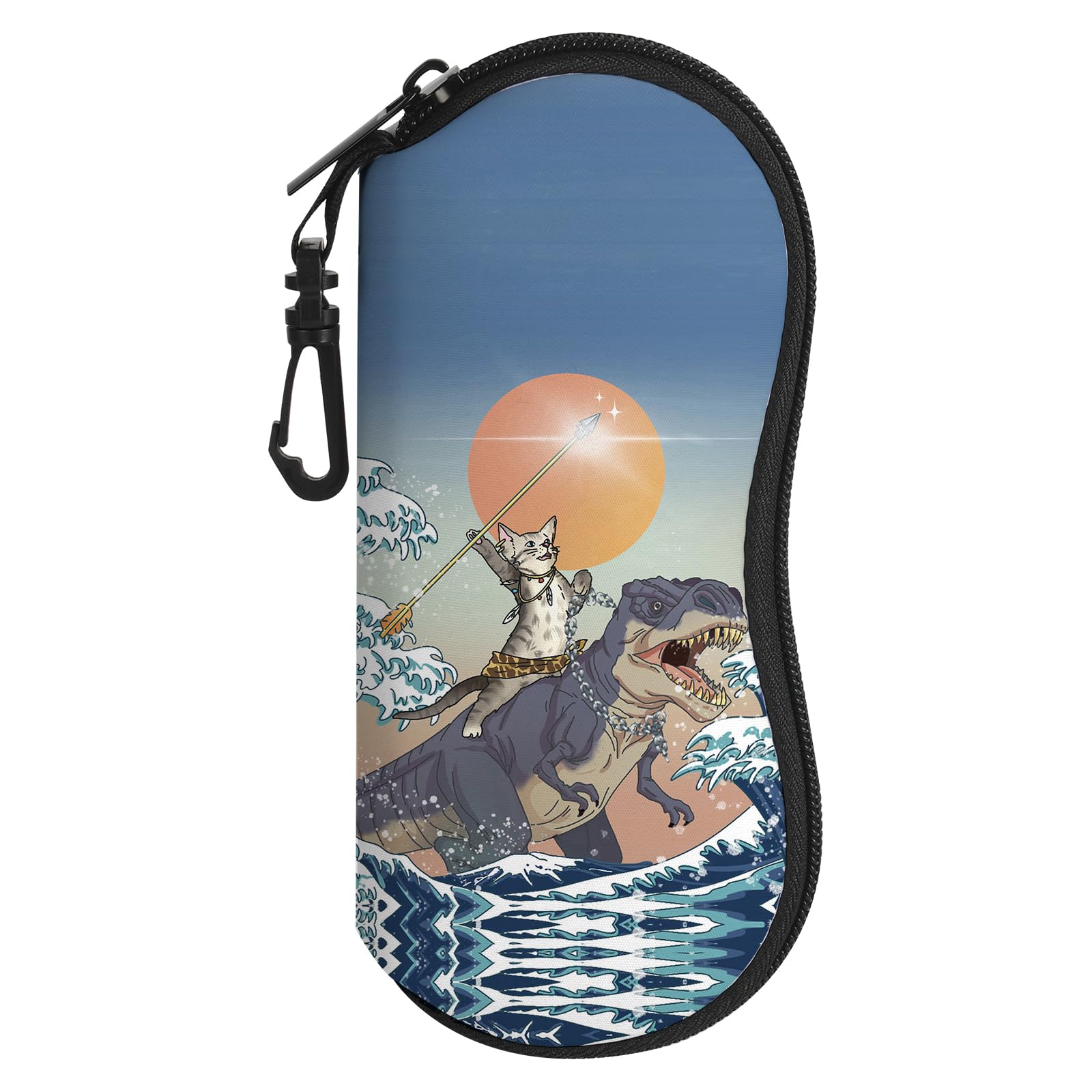 Sunglasses Soft Case, Cute Ultra Light Portable Neoprene Zipper Eyeglass Glasses Case with Belt Clip for Men Women