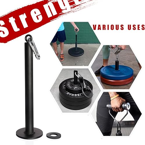 Miniatura 3 de SYL Fitness Pasador de carga para placas de peso de 1"2", rodillo de muñeca y antebrazo, equipo de entrenamiento de antebrazo, bloque de agarre de