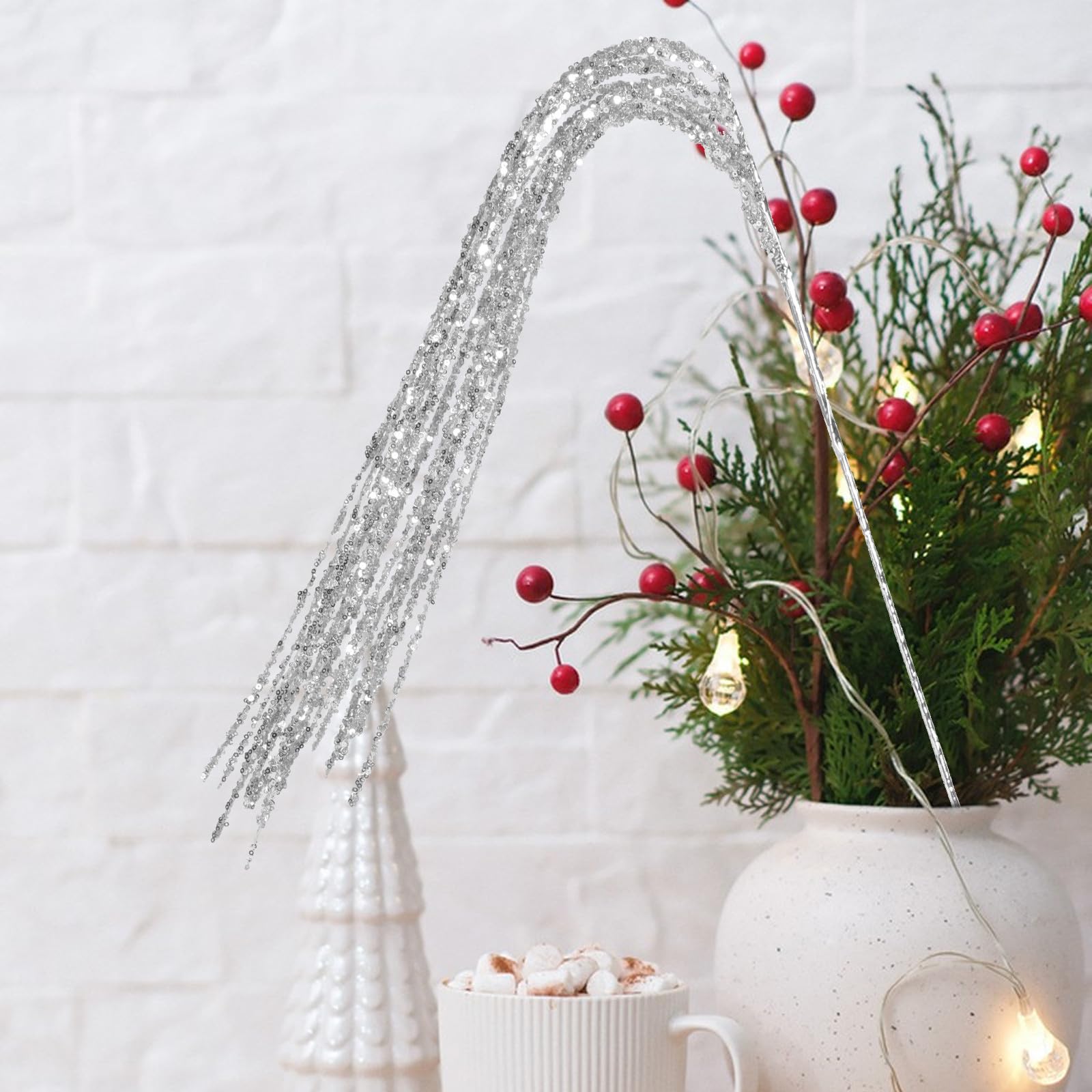 TOYANDONA 5 Stück Künstlicher Weihnachtszweig aus Kunststoff für Vase