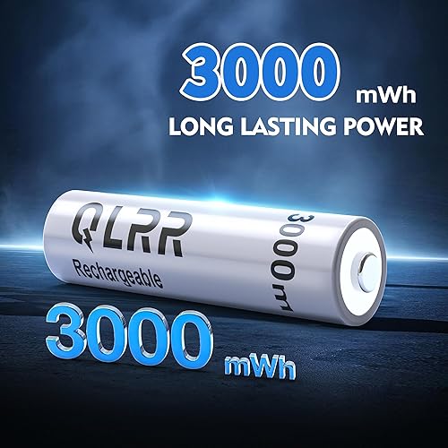 Miniatura 2 de Baterías AA de litio recargables con cargador rápido, paquete de 8 baterías AA de alta capacidad de 1.5 V, 3000 mWh, salida constante, iones de