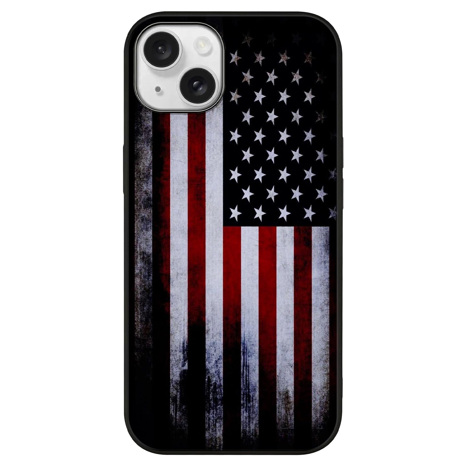 Tnarru Compatible with iPhone 14 Plus Case American Flag Pattern Military-Grade Drop Protection Non-Slip Sides Anti-Scratch Back Shockproof