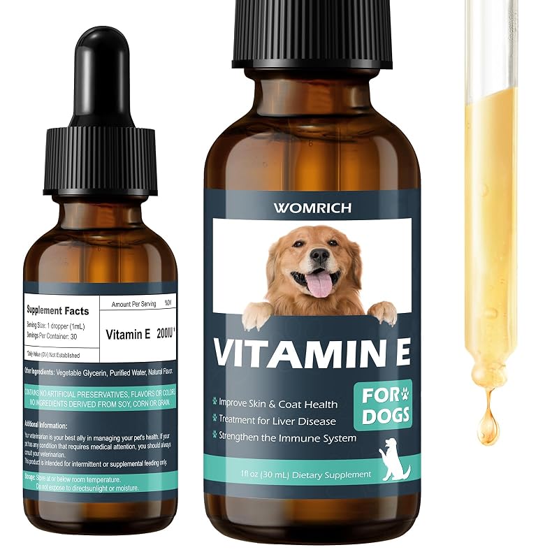 WOMRICH Suplemento de Vitamina E para Cães em Óleo, 1 unidade