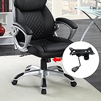 Vista 9 de Wealrit Base inclinable para silla de oficina, mecanismo de elevación de control resistente, placa base giratoria negra de 8.3 x 5.1 pulgadas