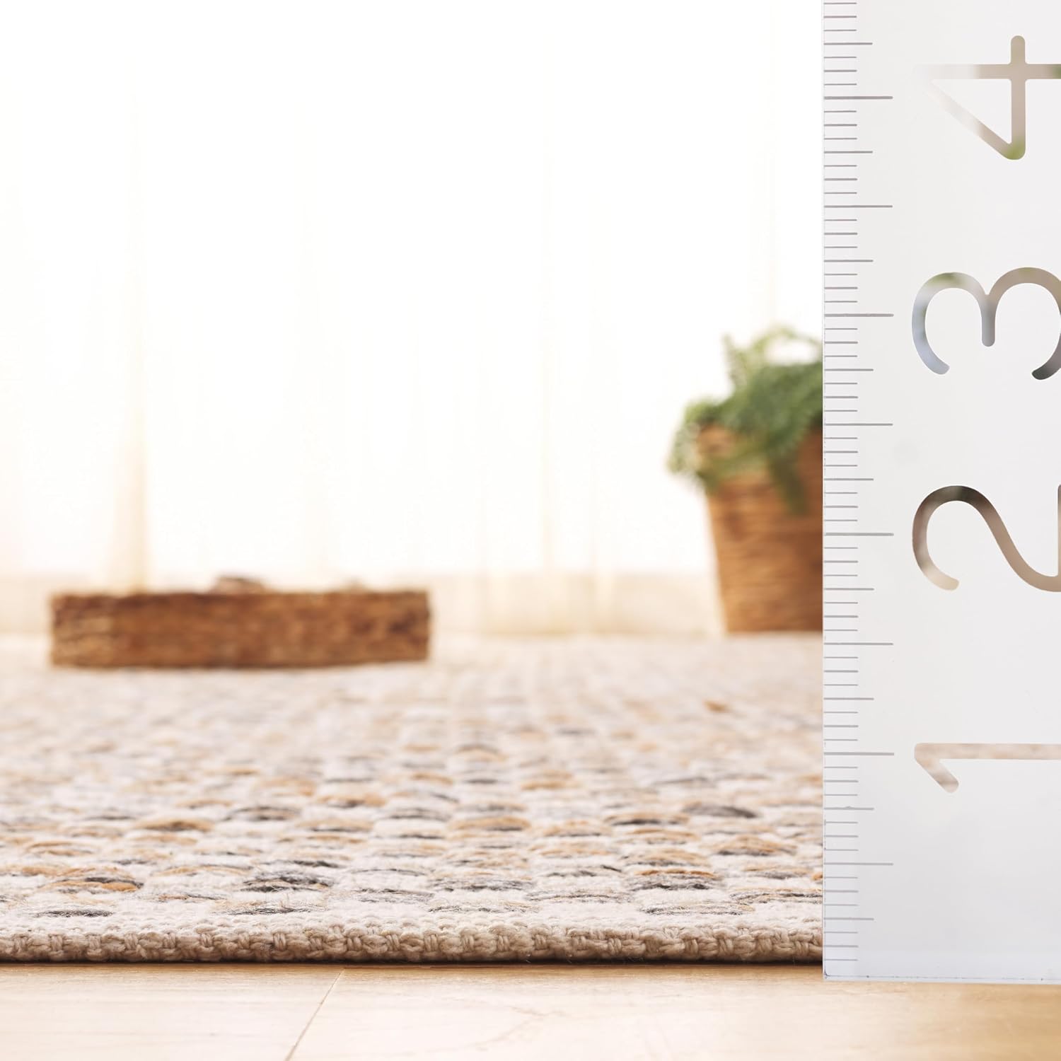 SAFAVIEH Area Rug 5x8 - Organica Collection - Natural & Ivory, Flat Weave Jute & Cotton, Ideal for Living Room, Bedroom, Dining Space (ORG450A)