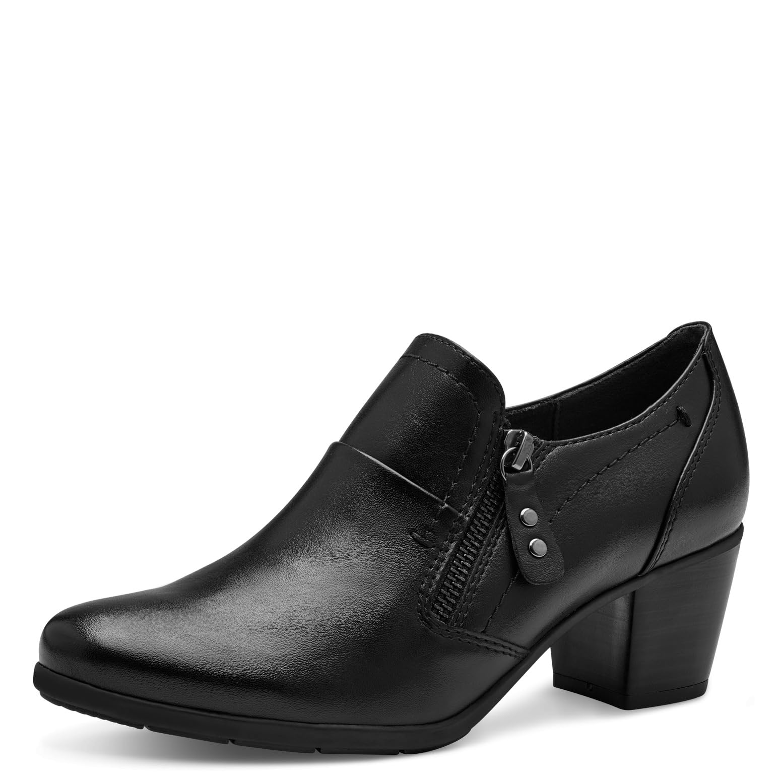 Jana Women’s Loafers with Zip Vegan, Schwarz, 5 UK