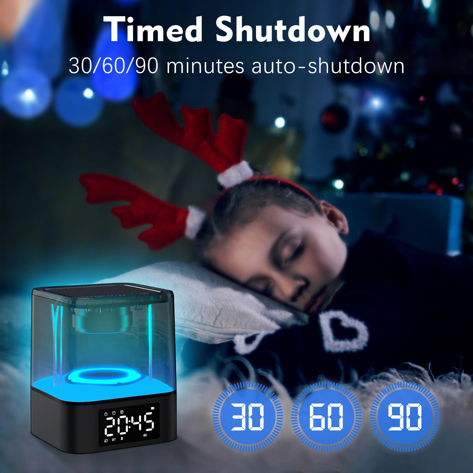 Veilleuse Bluetooth améliorée 2023, double réveil, lecteur MP3, lampe de chevet à capteur tactile, 48 couleurs RVB, idées cadeaux pour adolescents de 10, 11, 12, 13, 14 ans