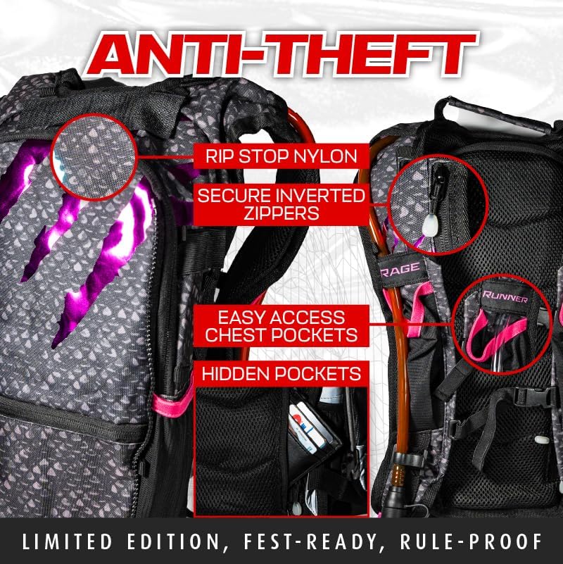 Miniatura 5 de RAVERUNNER Mochila de agua Dino Festival  Hidratación de doble cámara  Mochila de agua aislada de 3 litros para raves, festivales, senderismo,