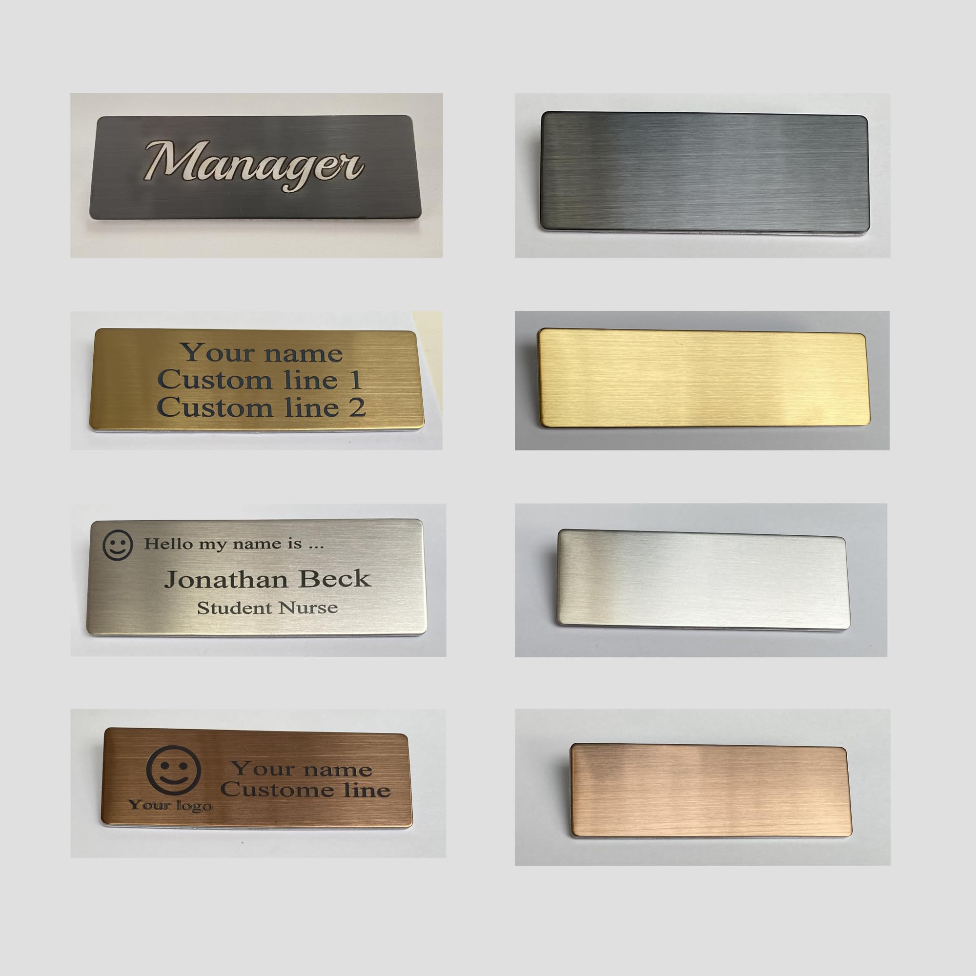 Premium Stainless Steel Name Badges, Employee Name Badges, Customer Service Name Badges, Assistance Name Badges, NHS Name Badges, Name tages, Employee Name Tags, (Black)
