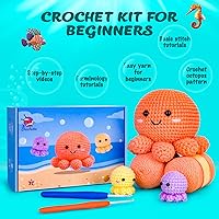 Vista 39 de Crochetta Kit de ganchillo para principiantes, kit de animales de ganchillo Amigurumi con tutoriales en video paso a paso, paquete de inicio