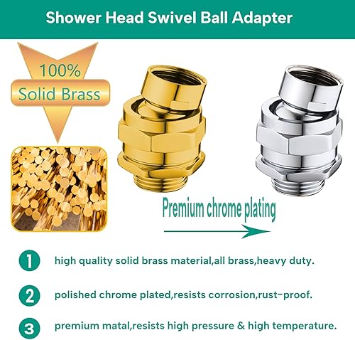 Miniatura 35 de Adaptador de codo de cabezal de ducha, adaptador de codo de brazo de ducha para duchas de mano y duchas montadas en la pared, extensión de brazo