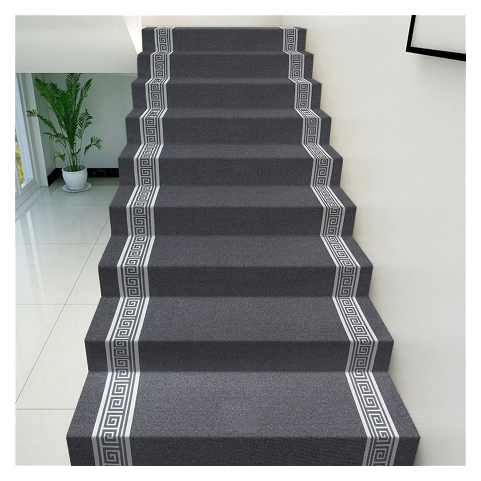 Alfombra autoadhesiva para escaleras roja de 0,9x9m antideslizante para interior
