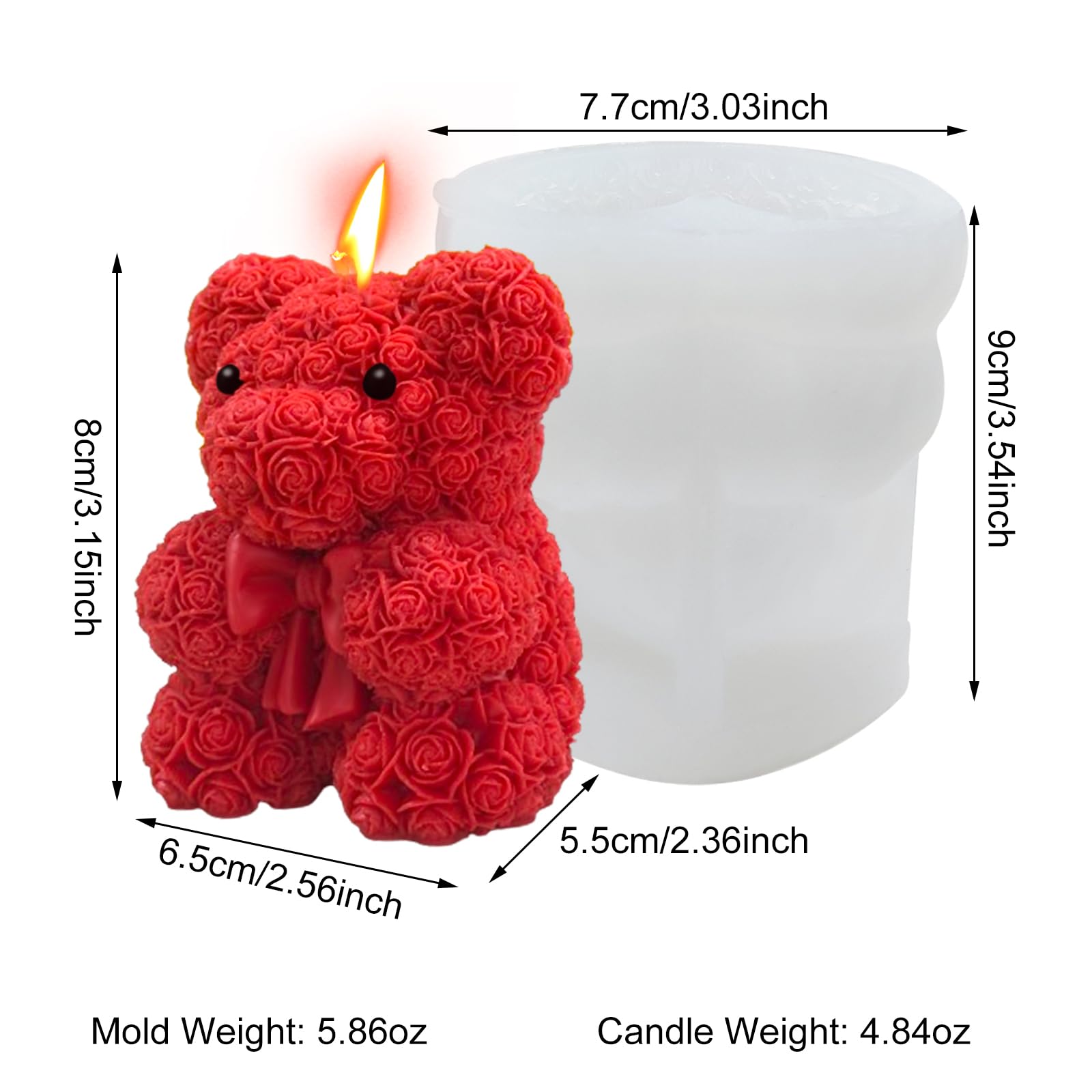 Stampo In Silicone A Forma Di Orsetto - 2 Pezzi Per Cioccolato, Candele E Saponi Fai Da Te - Foto 3