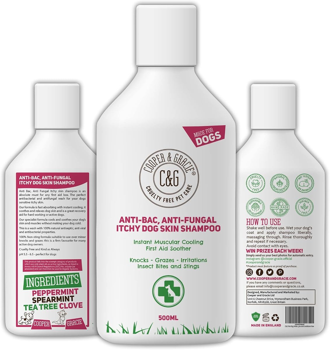 Cooper & Gracie Cruelty Free Dog Shampoo for Sensitive Skin