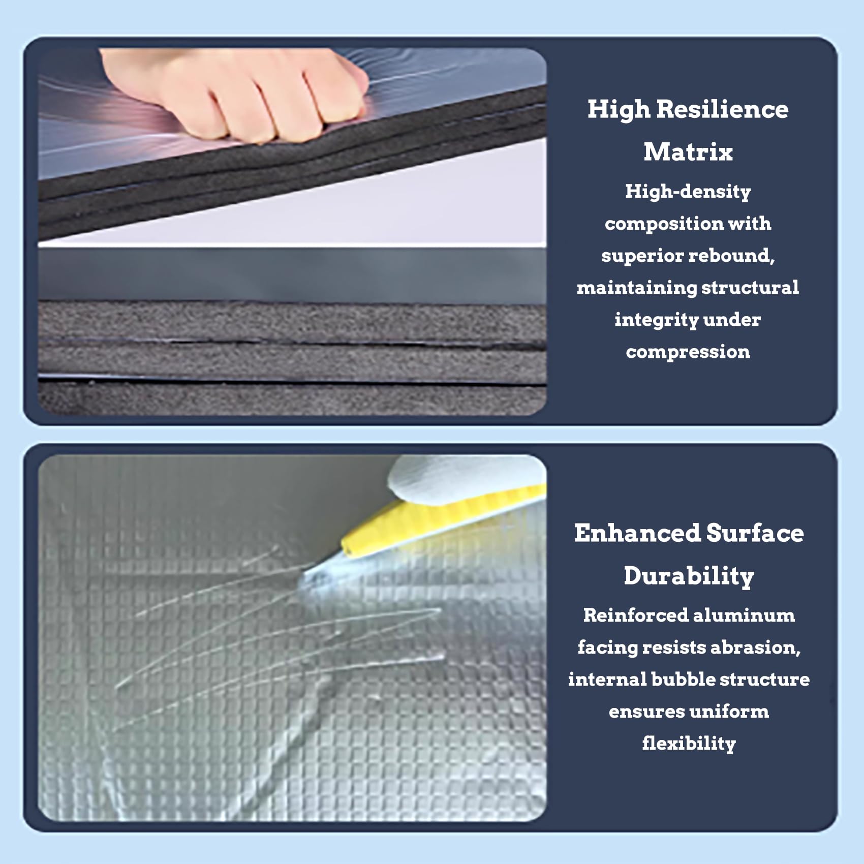 Rouleau Isolant NBR Auto-Adhésif | Feuille d'Aluminium Réfléchissante pour Contrôle Acoustique/Thermique Toit/Plancher Véhicules DIY - Réduction Bruit & Isolation(Size:10㎡=1 * 10m,Color:10mm)