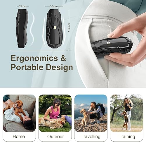 Miniatura 6 de Dispositivo antiladridos dispositivos ultrasónicos de mano de control de ladridos de perro dispositivo de disuasión recargable de 164 pies