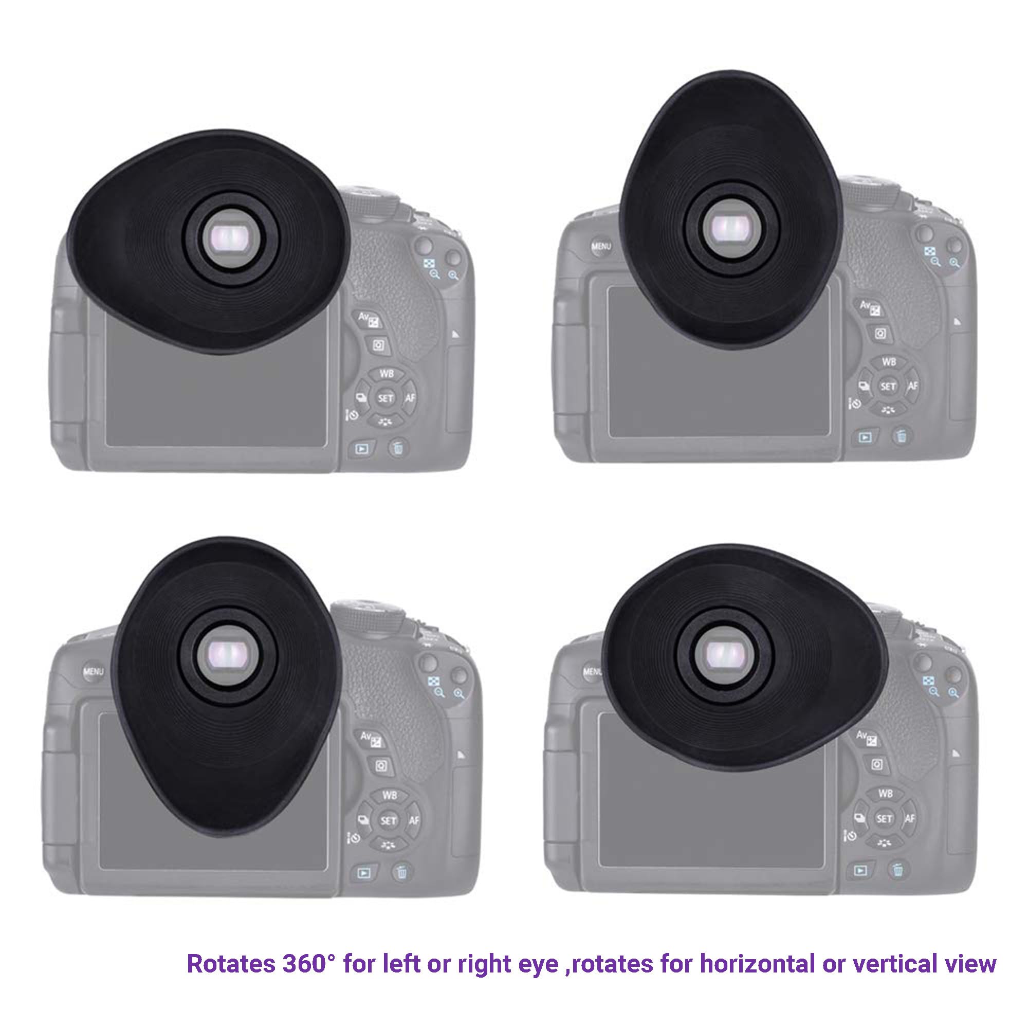 2 Stück Große Weiche Silikon-Augenmuschel Augenstück für Sony Alpha A7 A7II A7III, A7R A7RII A7RIII A7RIV, A7S A7SII, A9 A9II, A58 A99II Ersetzt Sony FDA-EP18