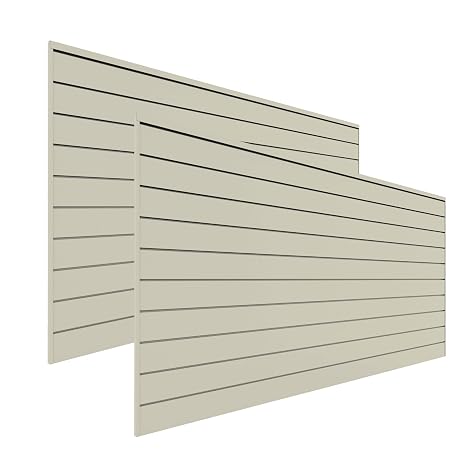 PROSLAT Garage Storage PVC Slatwall Panels - 2 Packs of 8 ft. x 4 ft. Sections (20 Single Slats which Make up 64 sq.ft) (Sandstone)