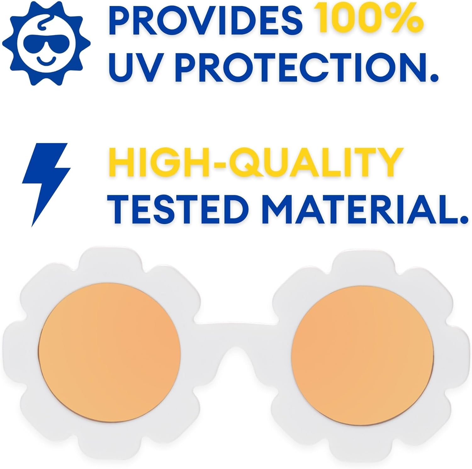 Babiators Flower Baby & Toddler Sunglasses | 100% UV Protection, Shatter-Resistant, Flexible Rubber Frames