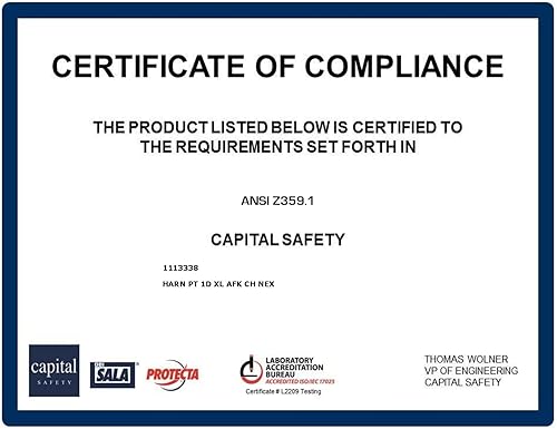 Miniatura 5 de 3M DBI-SALA ExoFit NEX 1113338 - Arnés de arco de cuerpo completo, anillo en D con respaldo de alumbre recubierto de PVC, malla NomexKevlar, correas