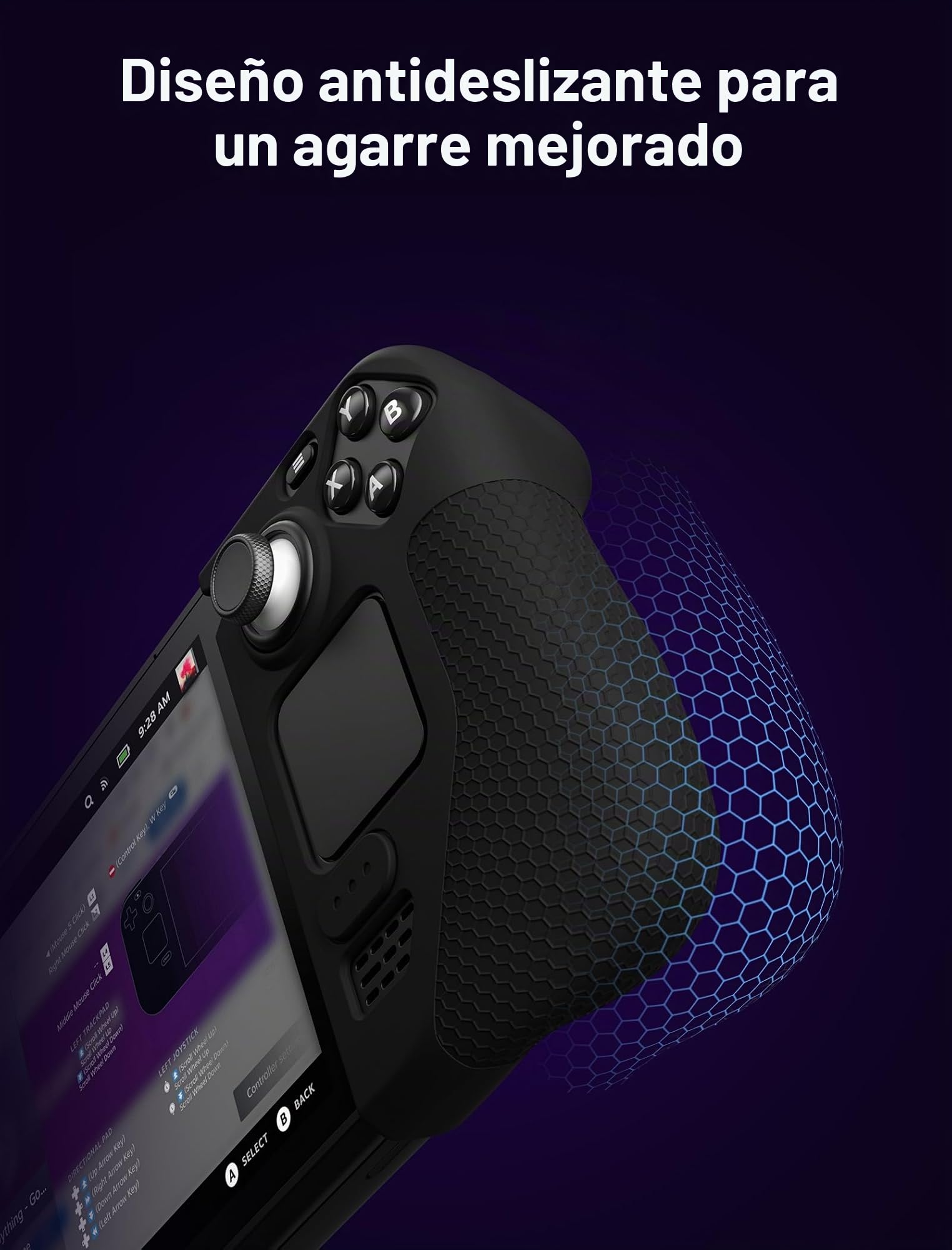 JSAUX Funda protectora de silicona compatible con Steam Deck, Steam Deck GripSkin, GripArmor Juego de fundas de silicona (una izquierda y otra derecha) - GP0016 Negro