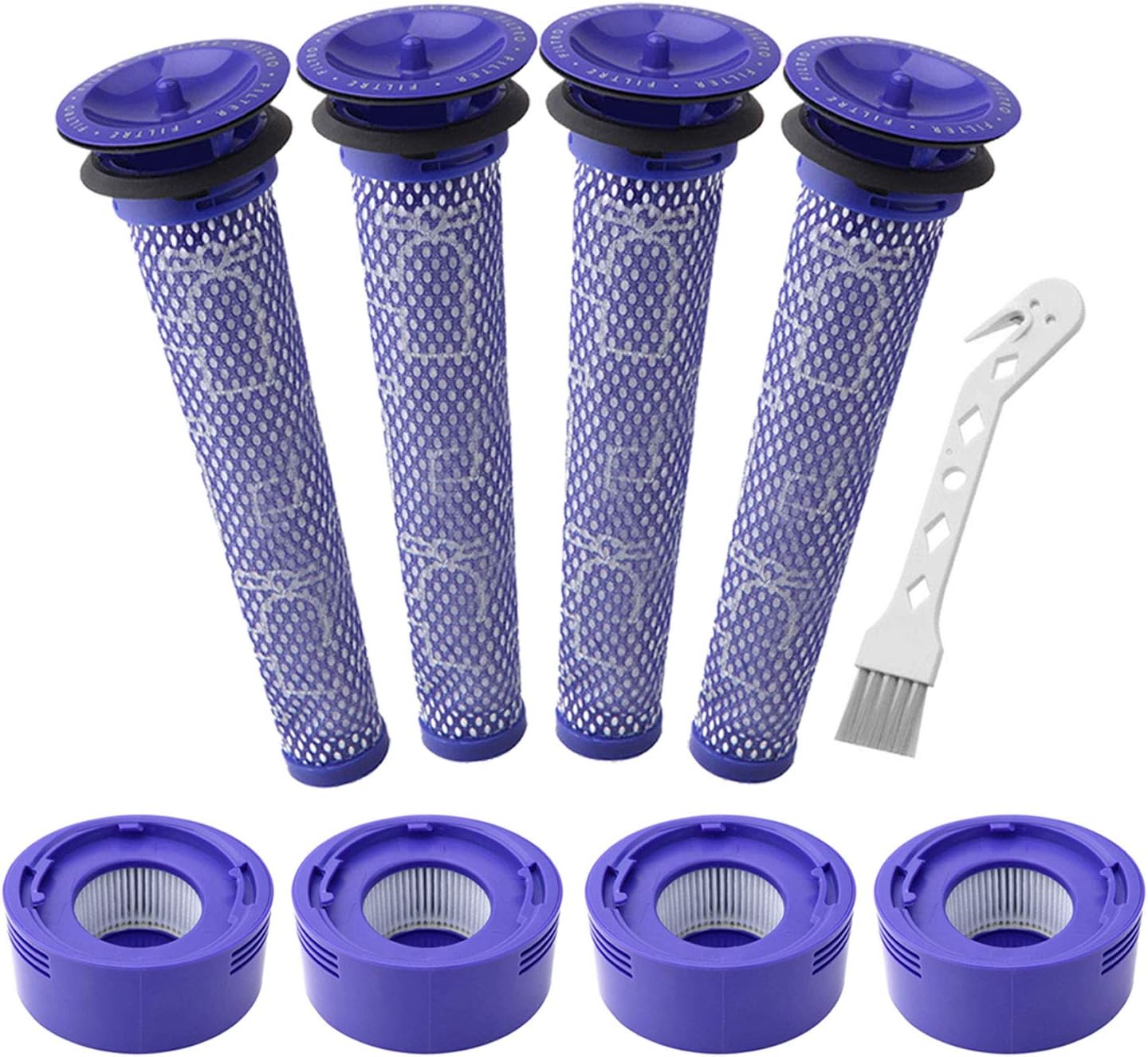 4 Pre-Filters and 4 Post-Filters Replacement Compatible with Dyson V7, V8 Animal and Absolute Vacuum, Compare to Part 965661-01 and 967478-01