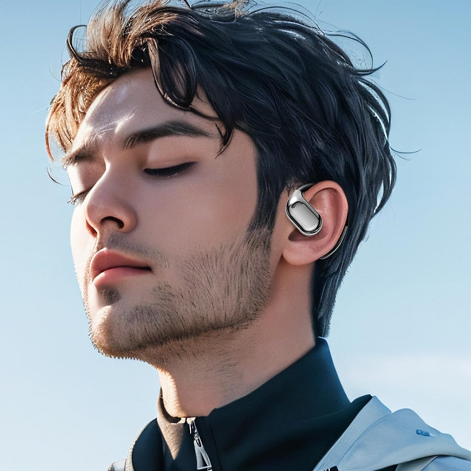 Translation Headphones, Real Time Translator Pods, Two-Way Translation Device, Language Translator Earbuds, Two-Way Translation Device with Battery Display and Fitness Earbuds for Music