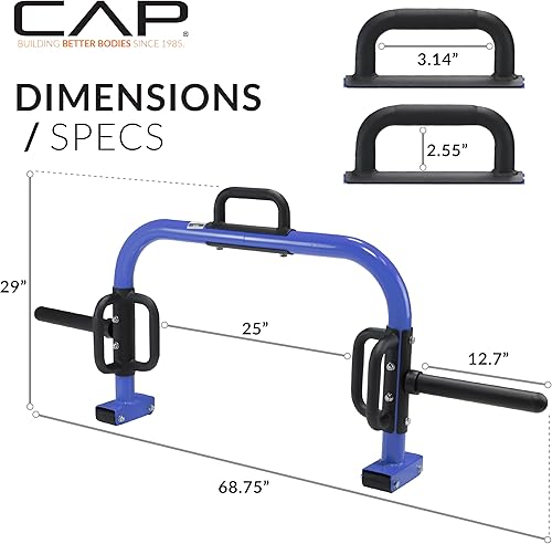 Miniatura 2 de CAP Barbell Barra de trampa abierta de lujo, barra hexagonal, barra de encogimiento, barra de peso muerto para placas olímpicas y estándar, color