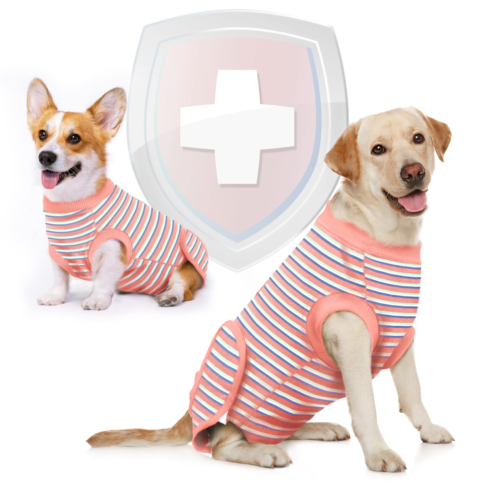 Photo 1 of Marnonsis Recovery Suit for Dogs & Cats, Dog Surgical Surgery Spay Recovery Suit for Male Female Dog Abdominal Wounds Bandages Cone E-Collar Alternative, Anti-Licking Pet Recovery Snugly Onesie Suit