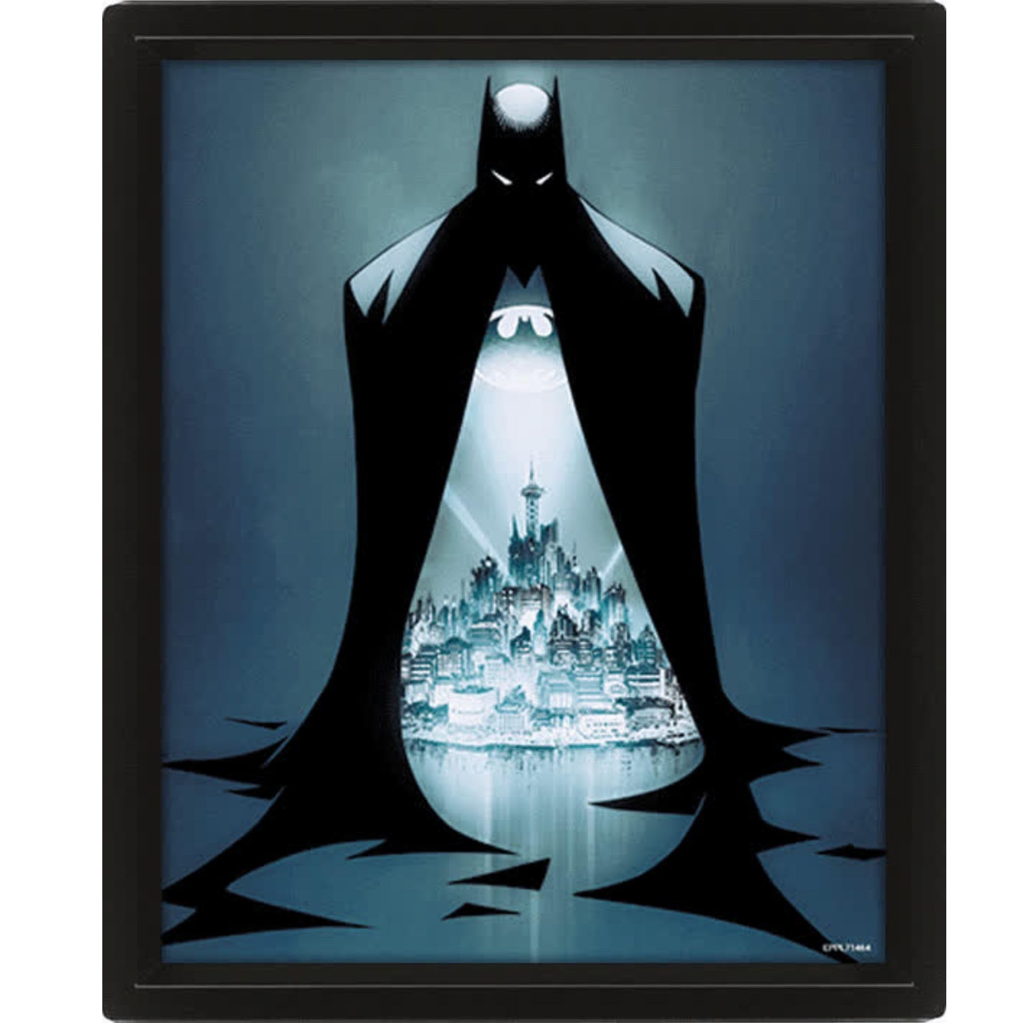 Pyramid International Black Batman Poster In 3D Lenticular Poster (Gotham Protector Design) Wall Art 25Cm X 20Cm X 1.35M In Box Frame - Official Merchandise,