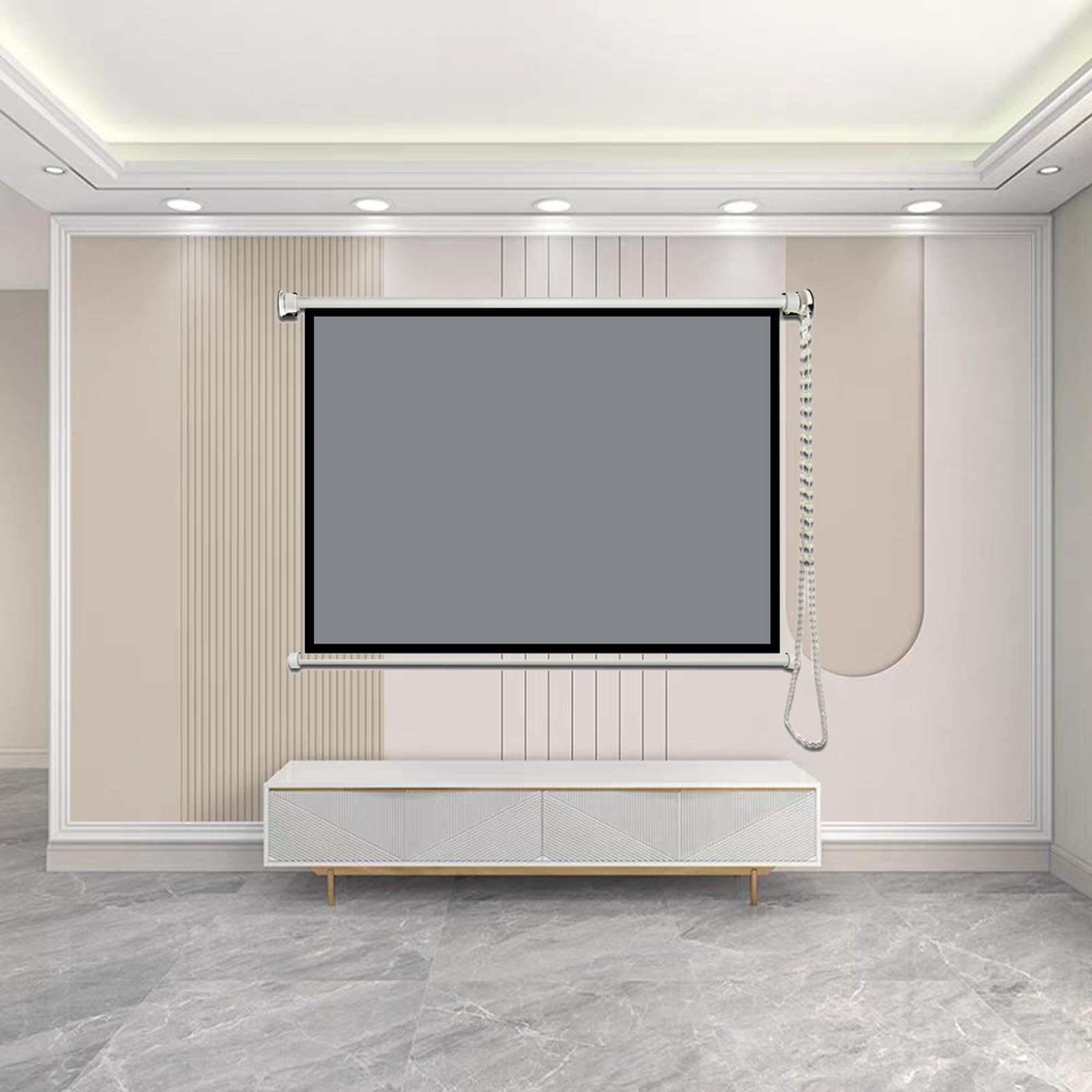 Schermi for Proiettori Portatili, Schermi for Proiettori HD da Parete/soffitto, for Proiezioni di Film, for Home Theater, Feste in Giardino E Serate Cinema.(Metal,72"(4:3))