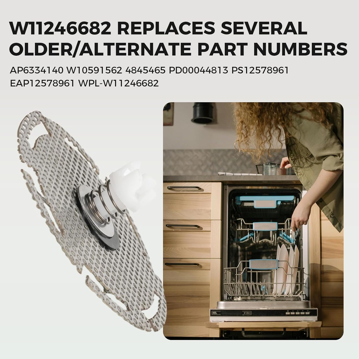 W11246682 Dishwasher Chopper Blade for Whirlpool Maytag KitchenAid Amana Inglis Magic Chef Admiral Roper Kenmore Estate Crosley Replace AP6334140 W10591562 4845465 PD00044813 PS12578961 EAP12578961