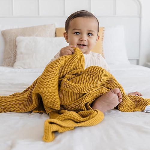 Miniatura 5 de Natemia Manta de punto para bebé, algodón orgánico ultra suave de 30 x 40 pulgadas, manta para cochecito y siesta para niños pequeños