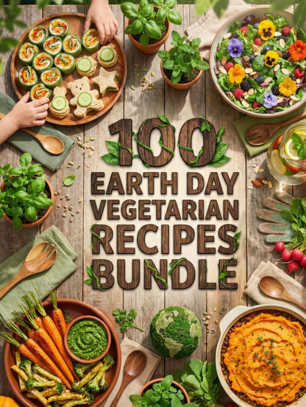 100 Earth Day Vegetarian Recipes Bundle: The Ultimate Collection of High-Protein, Zero-Waste, Garden Party, and Kid-Friendly Plant-Based Meals for a Sustainable Planet.