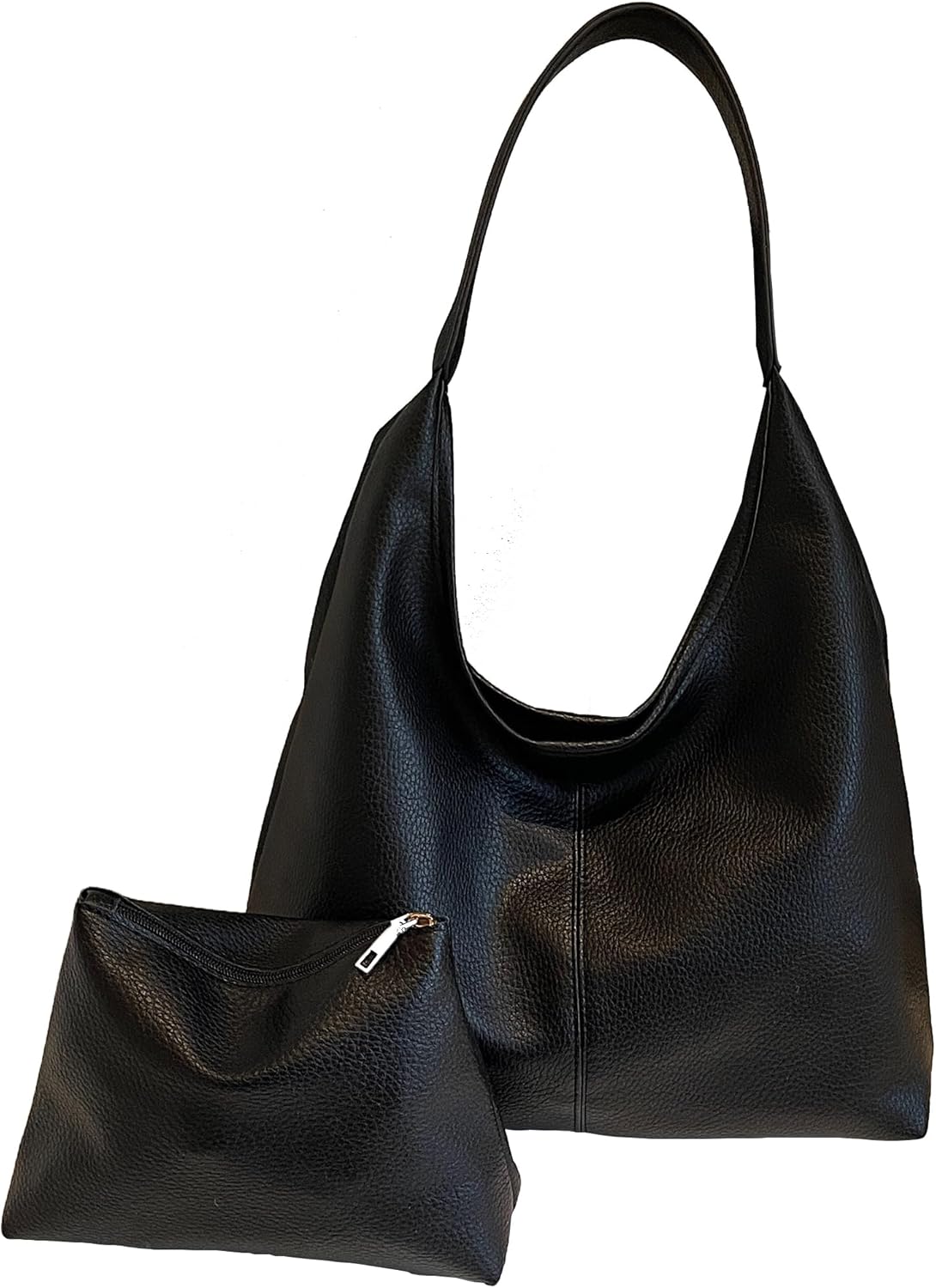 romansong Women's Hobo Shoulder Bag, Faux Leather Tote Handbag, Available in Black and Coffee