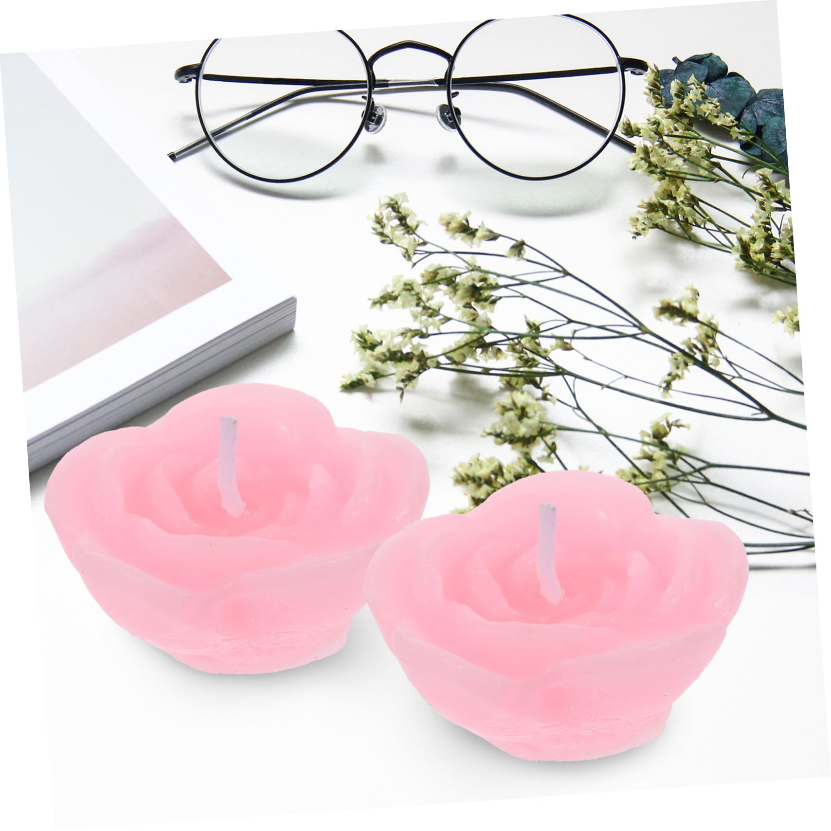 Cabilock 3 Set Di Candele Tealight A Forma Di Fiore Decorazioni Galleggianti Per La Casa Matrimoni Feste Rose Antifumo 6 Pezzi*3