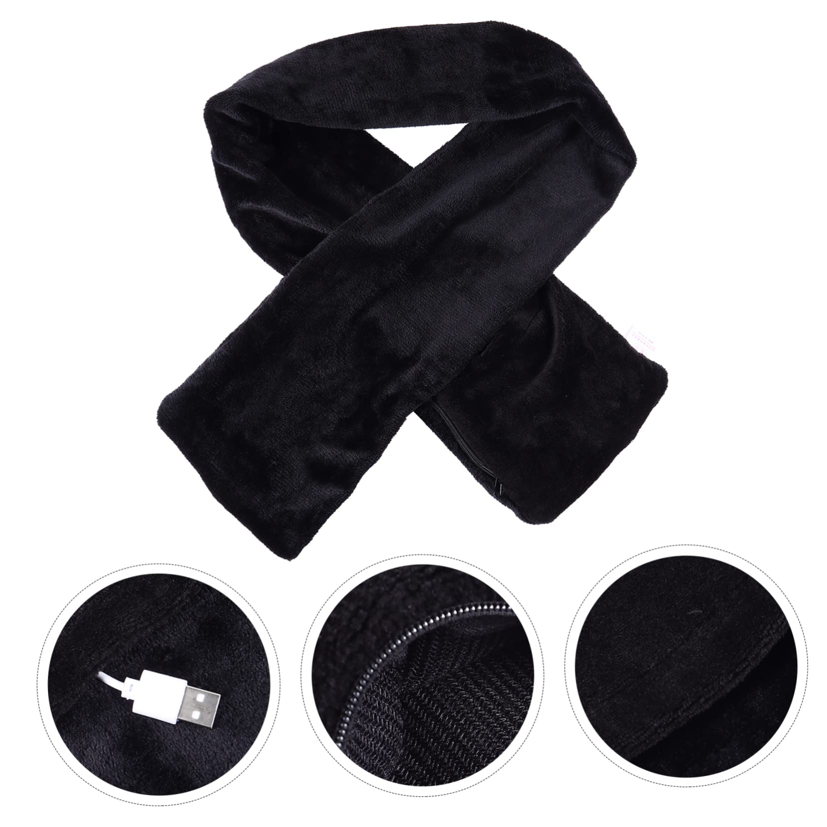 VALICLUD Bufanda Calefactable de Terciopelo Calentada Bufanda Cálida para Invierno Carga USB Cuello
