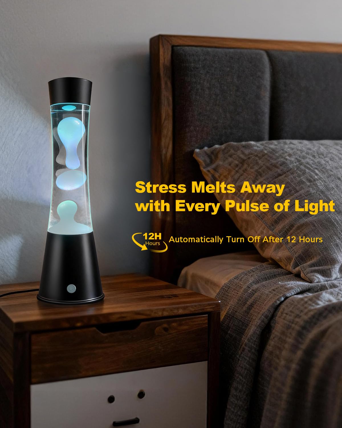 AONESY Große Lavalampen mit Fernbedienung 15.5 inch LED 17 Farbwechsel Timer