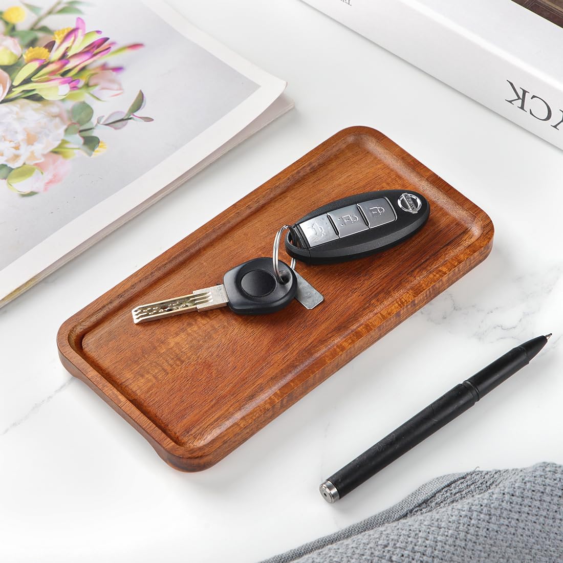 Set 2 Vassoi In Legno Di Acacia 29 E 19 Cm – Vassoio Rettangolare Per Formaggi, Antipasti E Decorazione, Stile Rustico E Moderno
