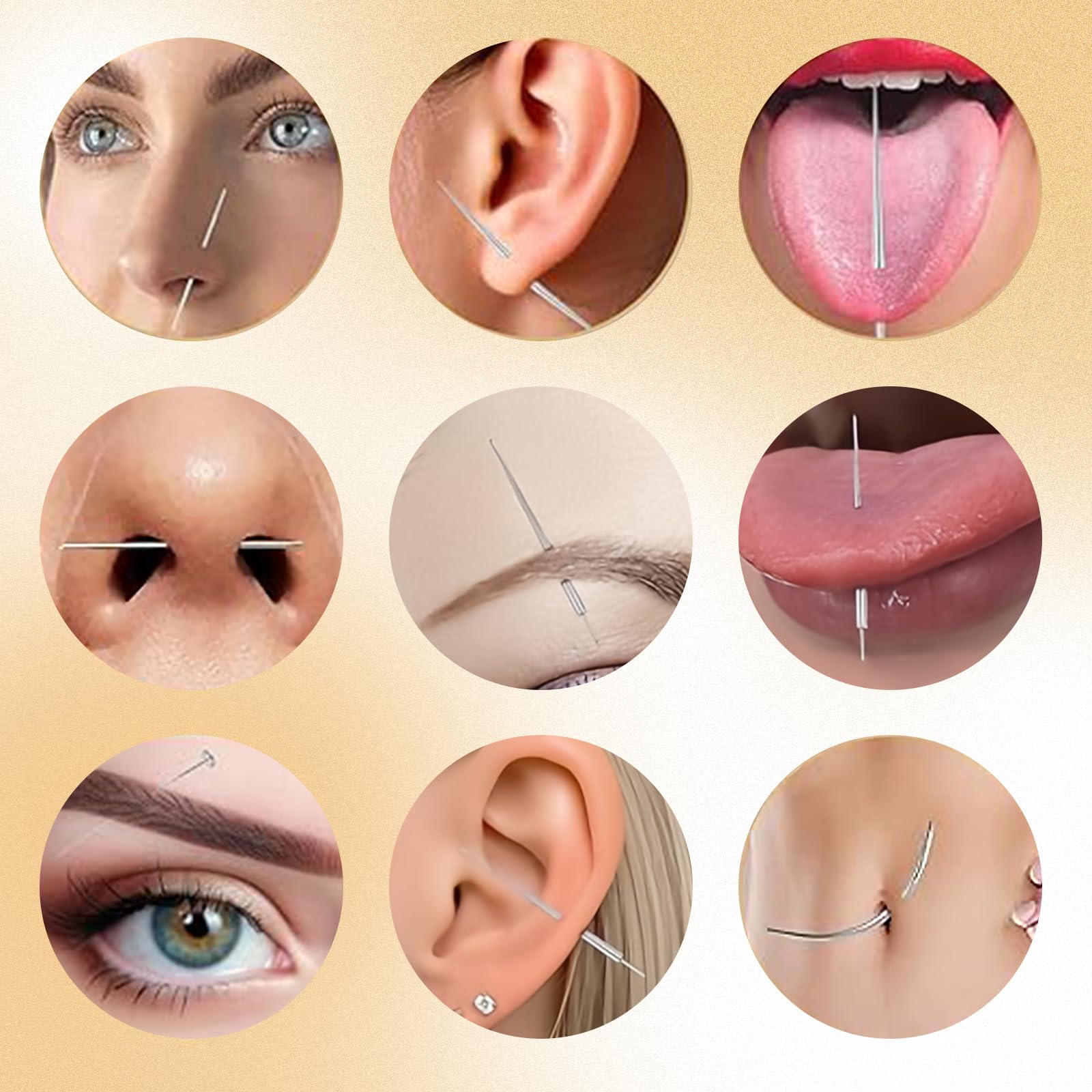 7 piezas Set de pinzas para piercings, Piercing Nymora, kit de inserción sin rosca de acero inoxidable, Accesorios de Piercing para Oreja y Nariz — view 6
