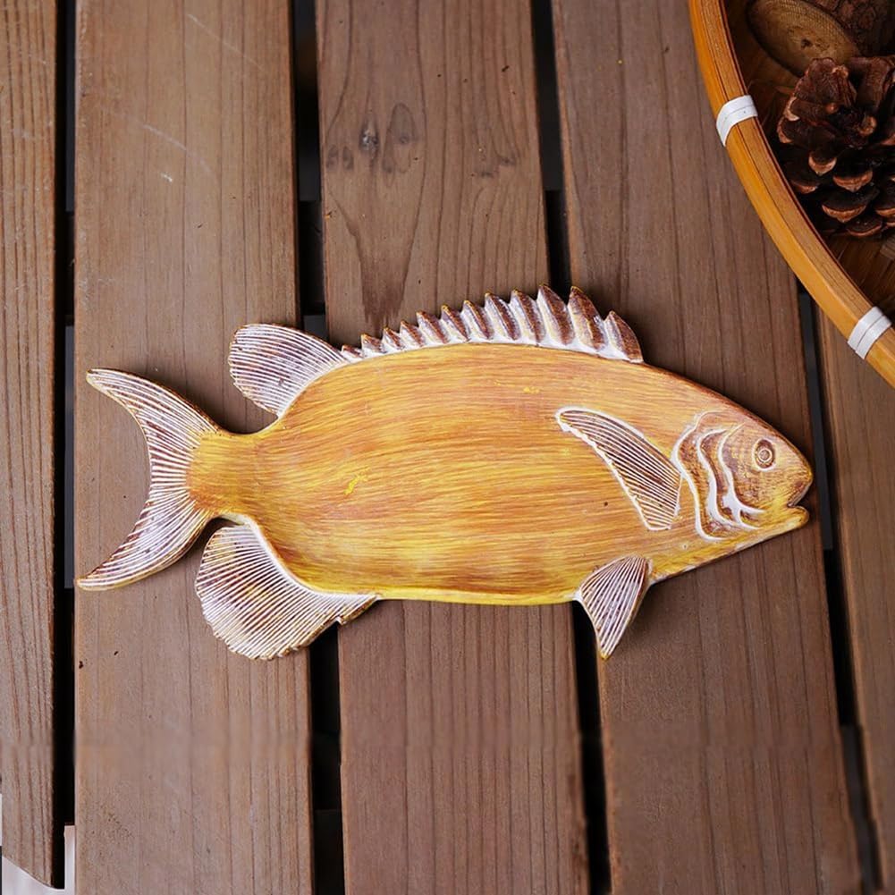 Vintage Resin Fish Jewelry Tray - Antique Style Ring Dish & Trinket Holder 7.76x4.1 Inches