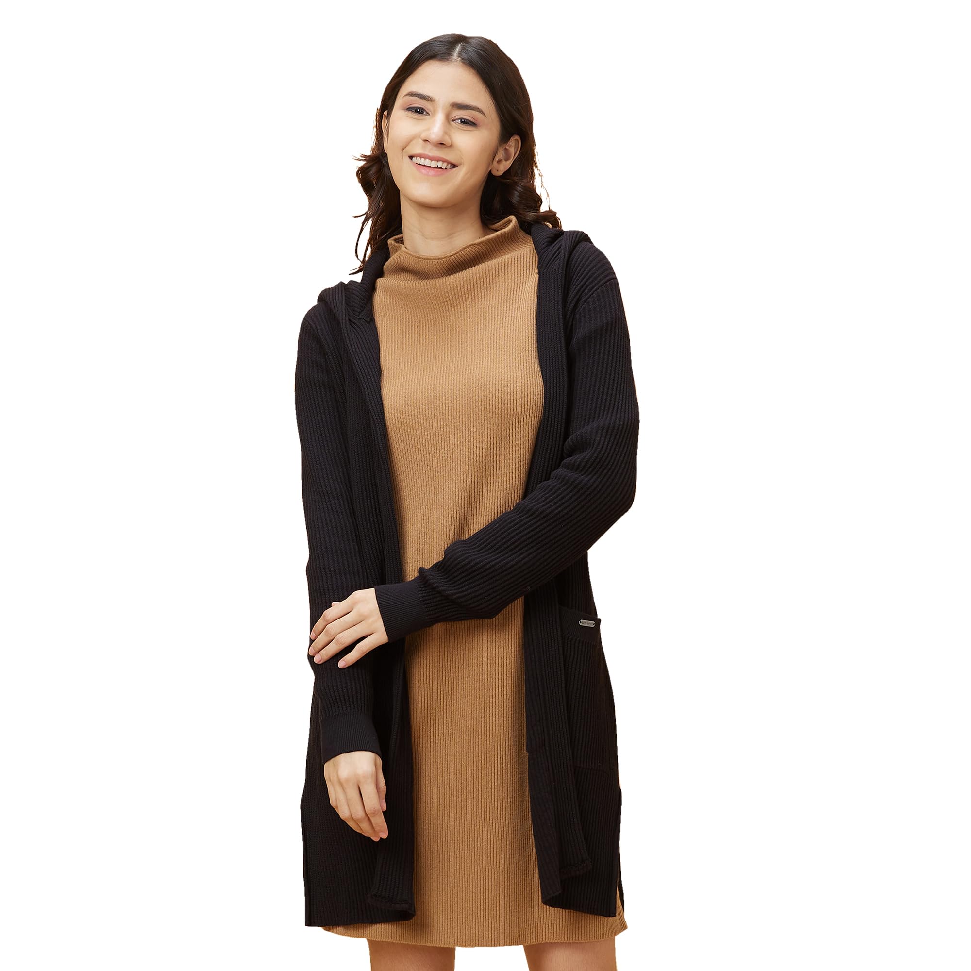 being human Black Easy Fit Long Sleeve Women's Shrug Clothing-picture-10