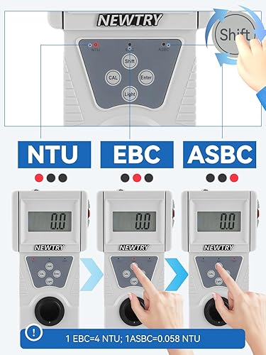 Miniatura 4 de NEWTRY Medidor de turbidez, Turbidímetro digital portátil de agua, compatible con ISO7027, precisión 0.1, 0-200NTU, LCD con retroiluminación