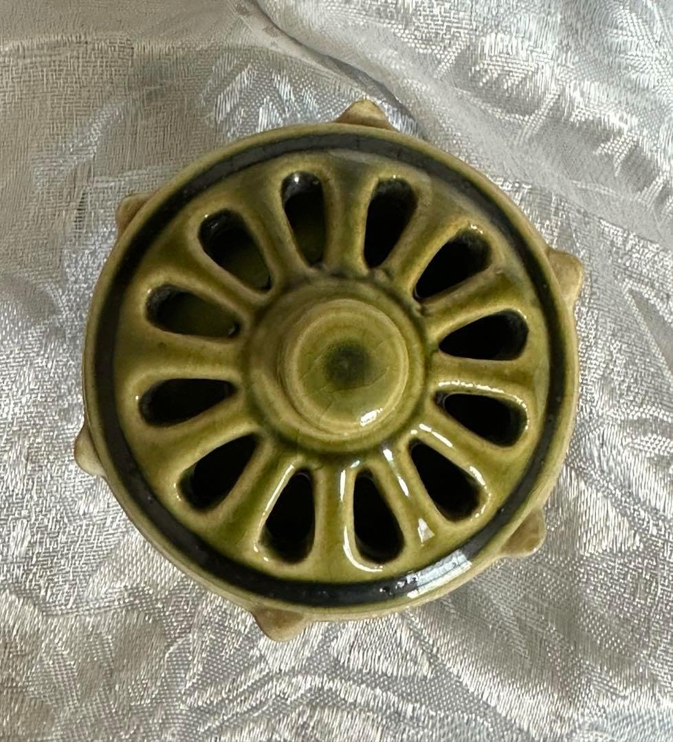 織部焼　香炉　蓋置　落款あり 織部焼 香炉 蓋置 落款あり 織部焼 香炉 蓋置 落款あり