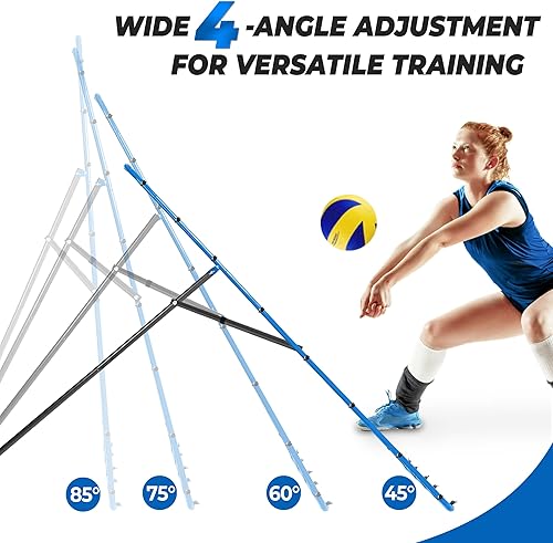 Miniatura 3 de Sistema de red de rebote de voleibol 2 en 1, ajustable de 7 x 4 pies a 4 x 4.5 pies, red de rebote de 4 ángulos, equipo de entrenamiento para