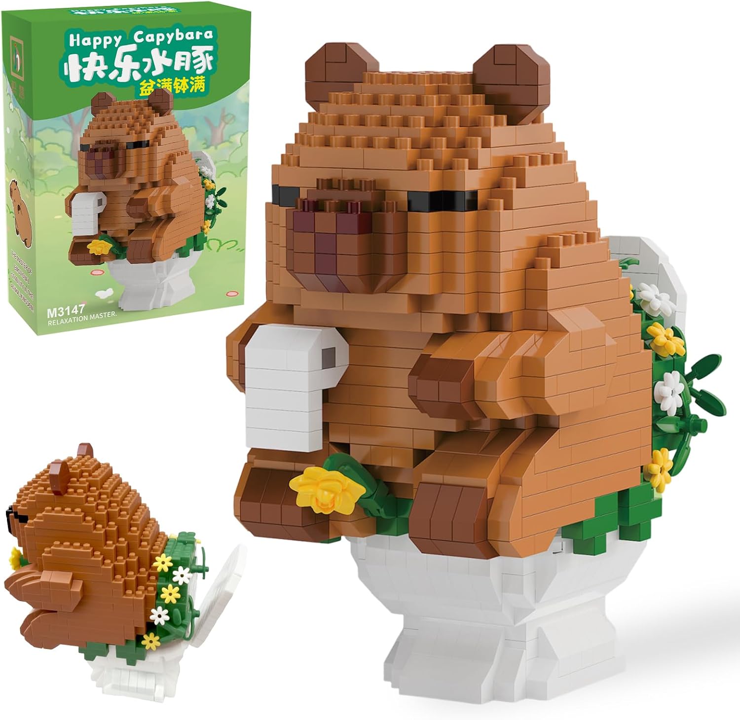 Capybara Building Blocks, 610 PCS Capybara Mini Building Block Sets, Capibara Micro Building Blocks, Party Favors Birthday Gifts for Adults