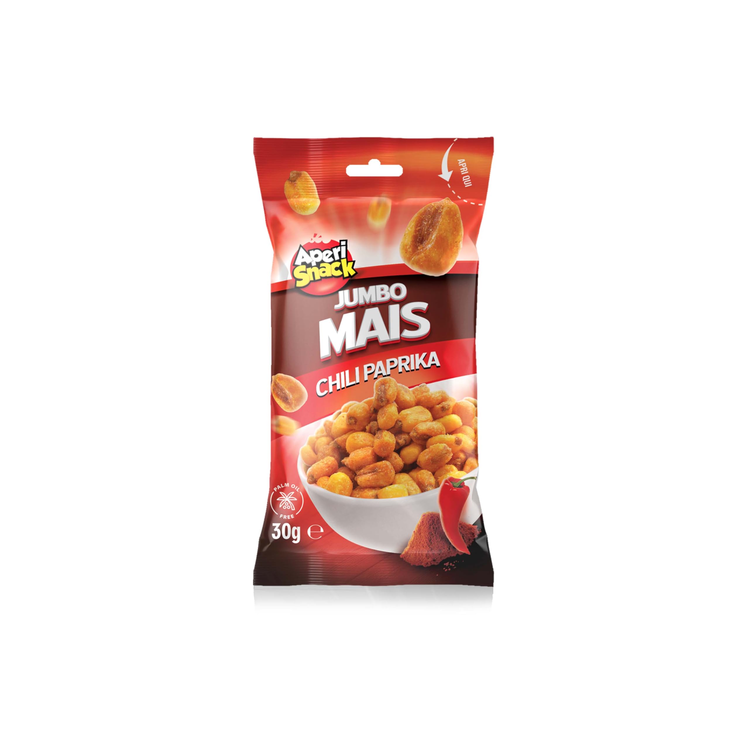 Aperisnack® - AP04.007.17 - Mais Jumbo Chili Snack Box 14 Monoporzioni da 25g Snack Tascabili